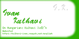 ivan kulhavi business card